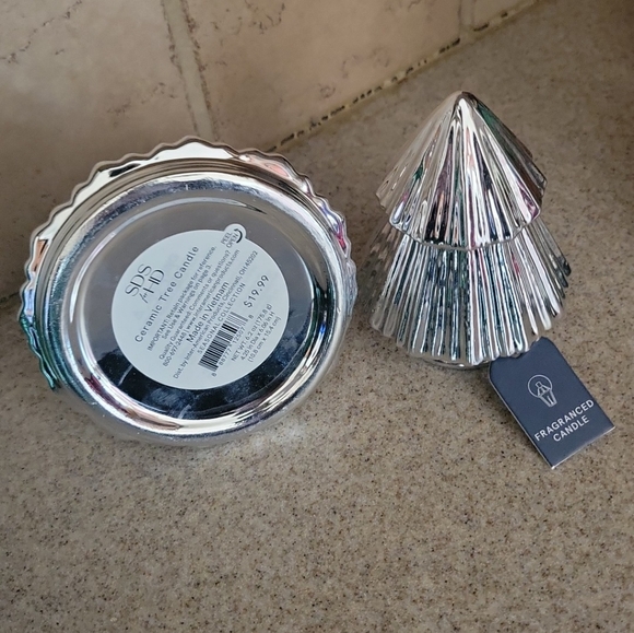 New sds for HD fragrance Candle whispering Woods silver tree Mercury Glass Chris - Picture 5 of 6